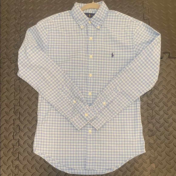 Ralph Lauren Other - Men's Ralph Lauren Slim Fit Performance Baby Blue Checkered Shirt